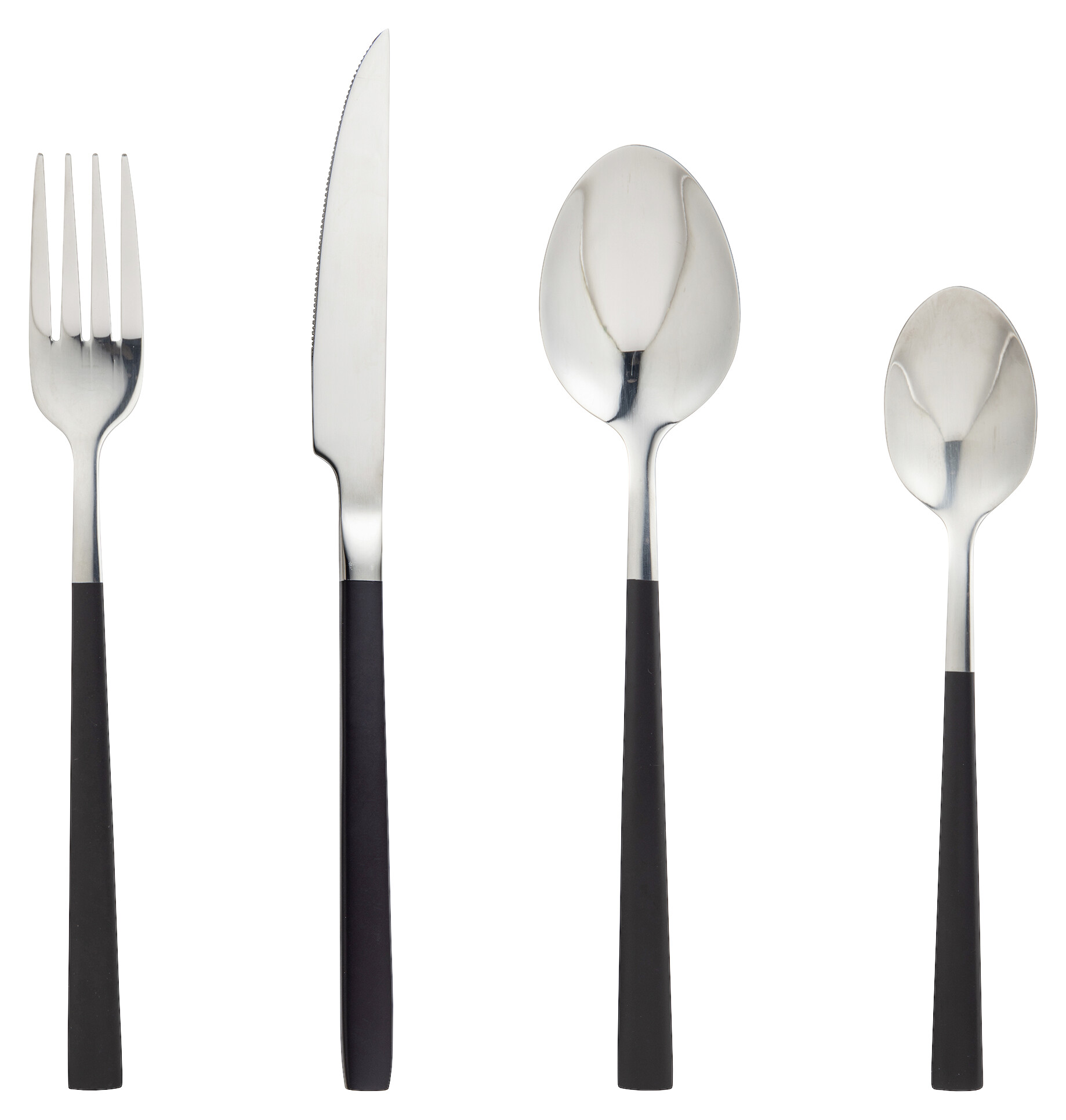 BERGNER Besteckset CHARCOAL silber Edelstahl 16 tlg.