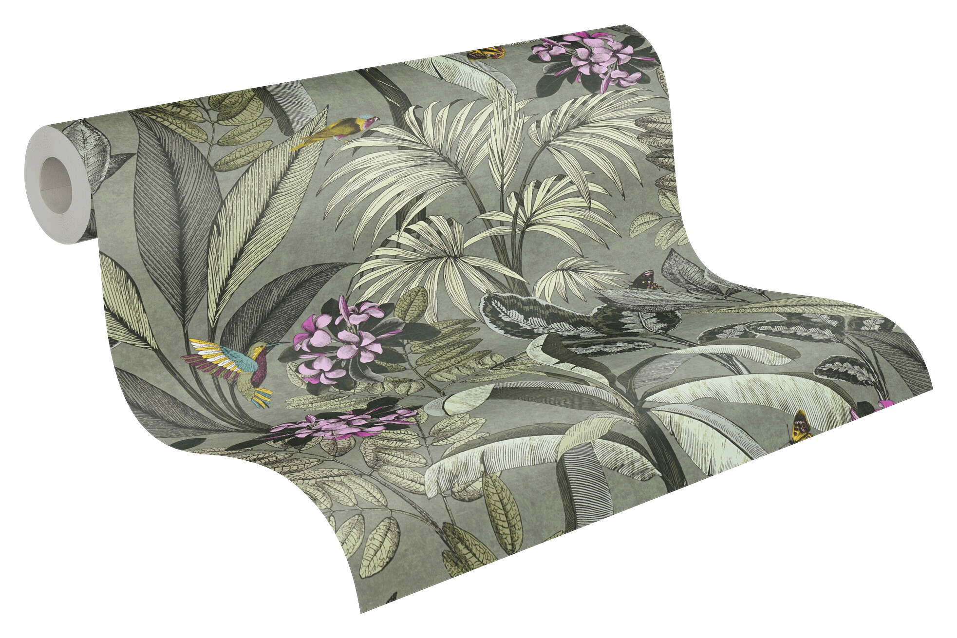 A.S.Creation Vliestapete grün rosa gelb B/H/D: ca. 53x1005x8 cm