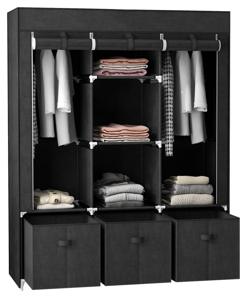 HOMCOM Kleiderschrank schwarz Polypropylen B/H/L: ca. 43x125x162,5 cm HOMCOM Kleiderschrank schwarz Polypropylen B/H/L: ca. 43x125x162,5 cm