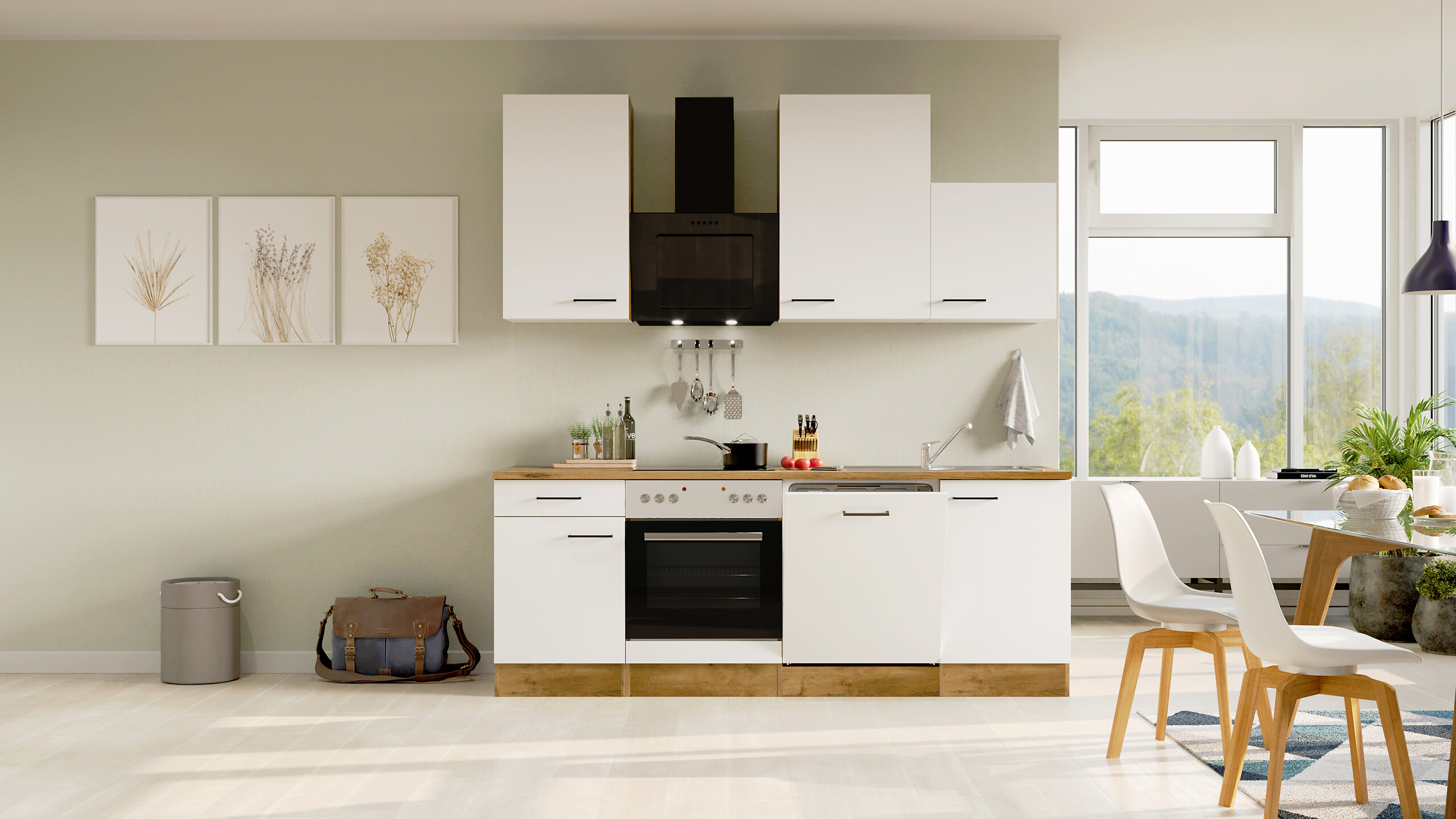 Küchenblock Avila Magnolie matt B/H/T: ca. 220x234x60 cm