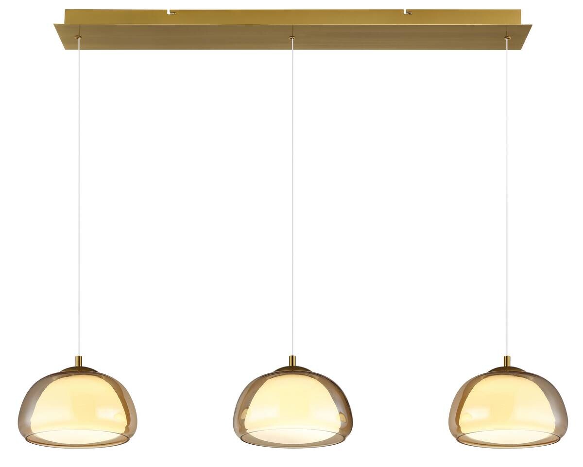 GLOBO Hängeleuchte gold Metall Glas B/H/L: ca. 36x21x101 cm