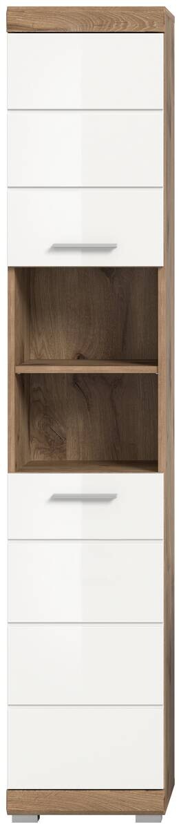 Hochschrank Wave Oak Nachbildung weiß Hochglanz B/H/T: ca. 37x191x31 cm Hochschrank Wave Oak Nachbildung weiß Hochglanz B/H/T: ca. 37x191x31 cm