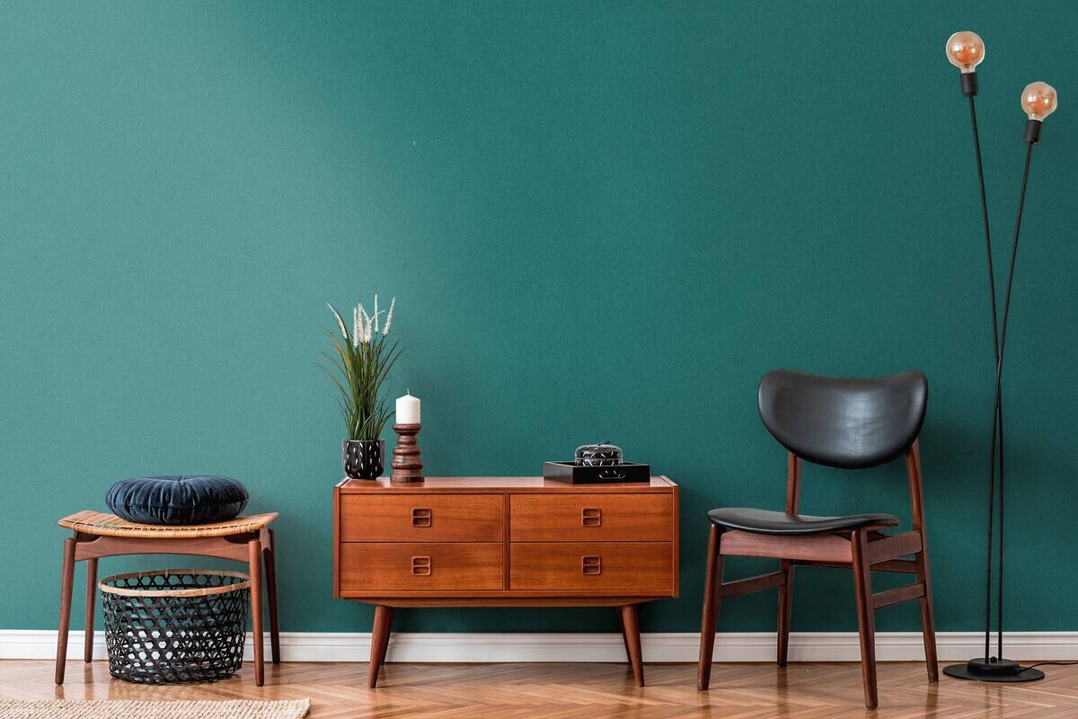 A.S.Creation Vliestapete Attractive 2 Uni petrol B/L: ca. 53x1005 cm