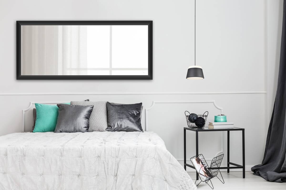 Rahmenspiegel Marie schwarz B/H/T: ca. 78x178x2 cm