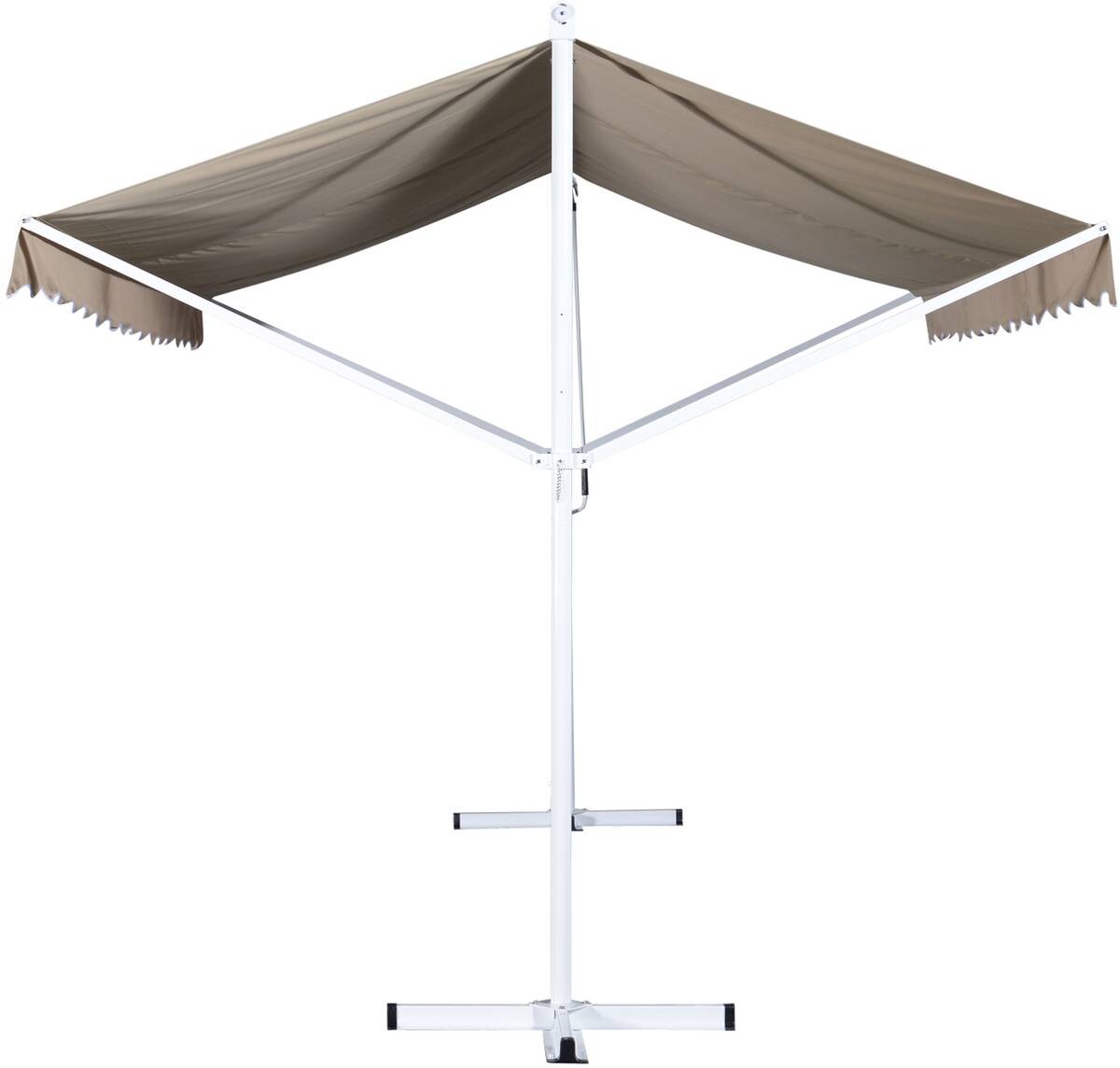 Outsunny Standmarkise creme Polyester-Mischgewebe B/H/L: ca. 294x250x295 cm