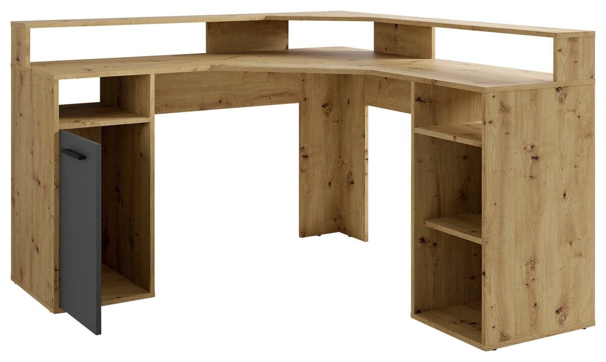 Eckschreibtisch FOX Eiche anthrazit B/H/T: ca. 139x90,8x139 cm