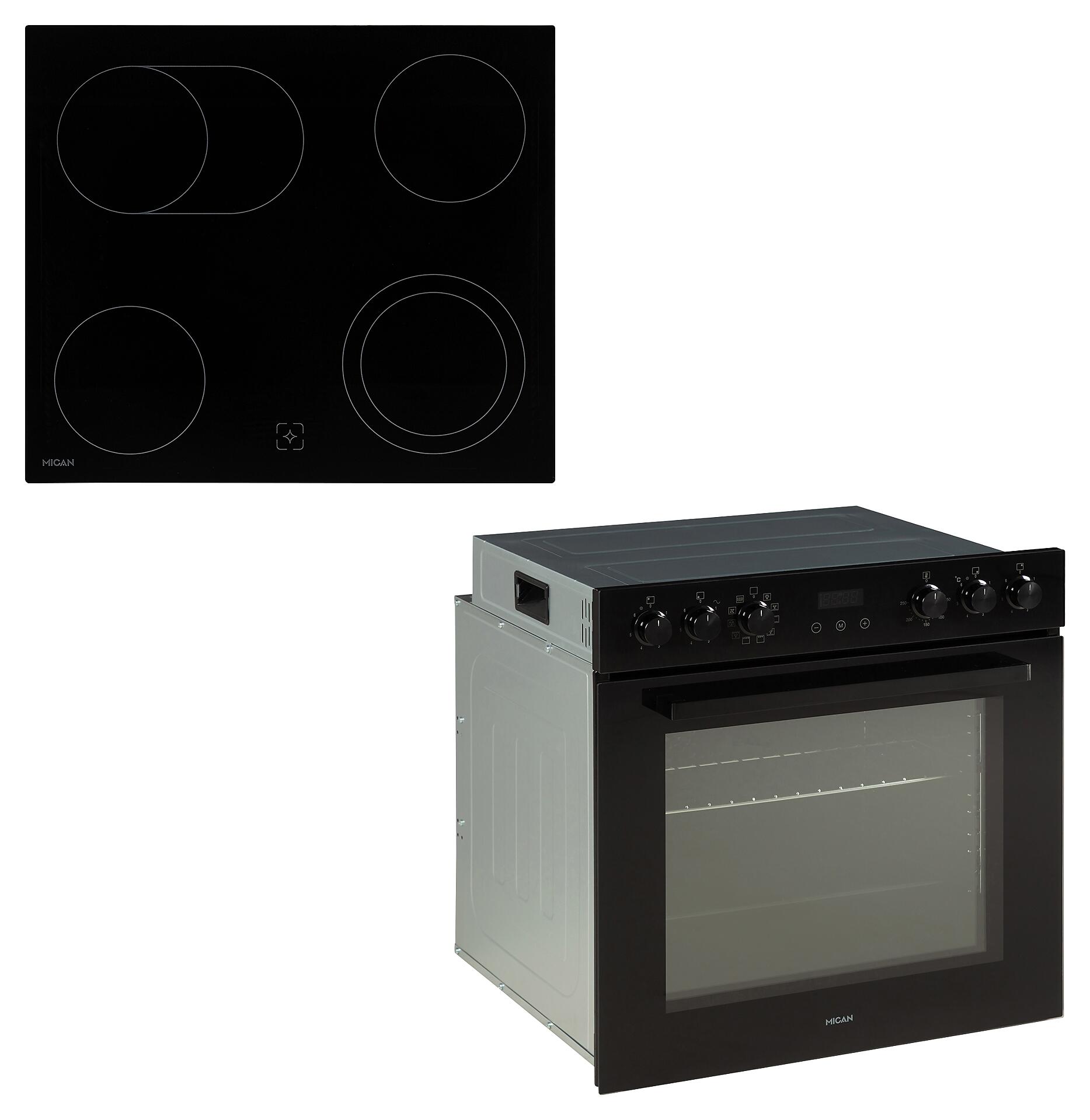 Mican Einbauherdset HSHDB73S schwarz B/H/T: ca. 59,5x59,5x57,5 cm