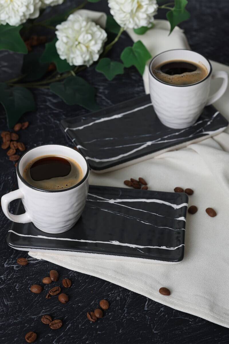 HermiaConcept Kaffeetassen-Set Quebec 4-tlg.  multicolor Steinzeug