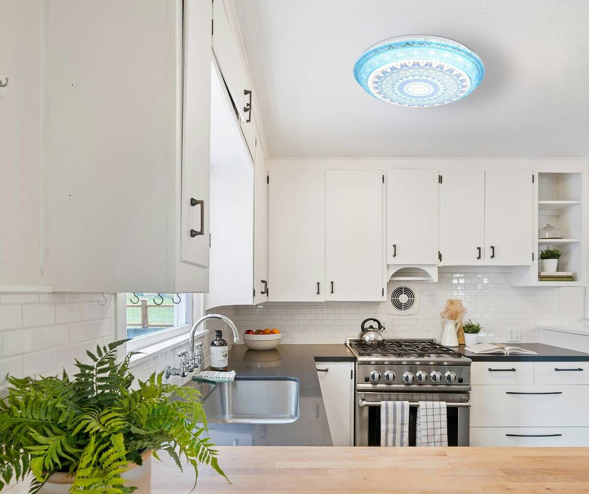 GLOBO LED-Deckenleuchte blau Metall Kunststoff H/D: ca. 8,5x39 cm