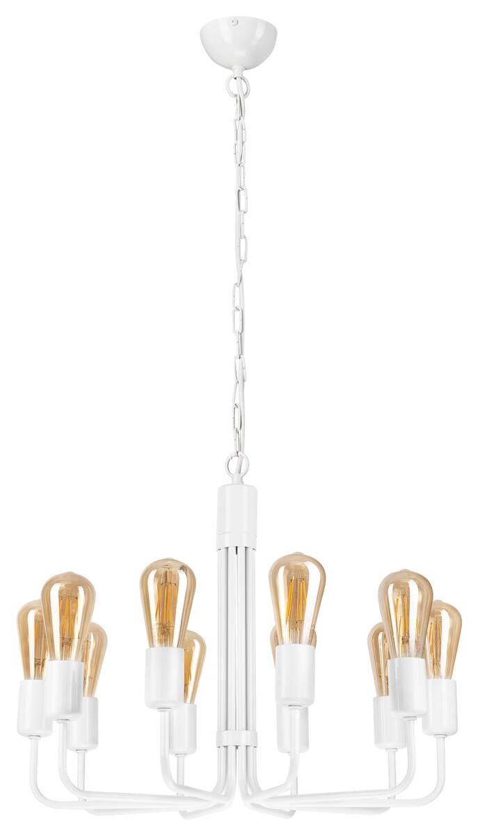 Lamkur Pendelleuchte weiß Stahl B/H/L: ca. 54x98x54 cm E27 10 Brennstellen