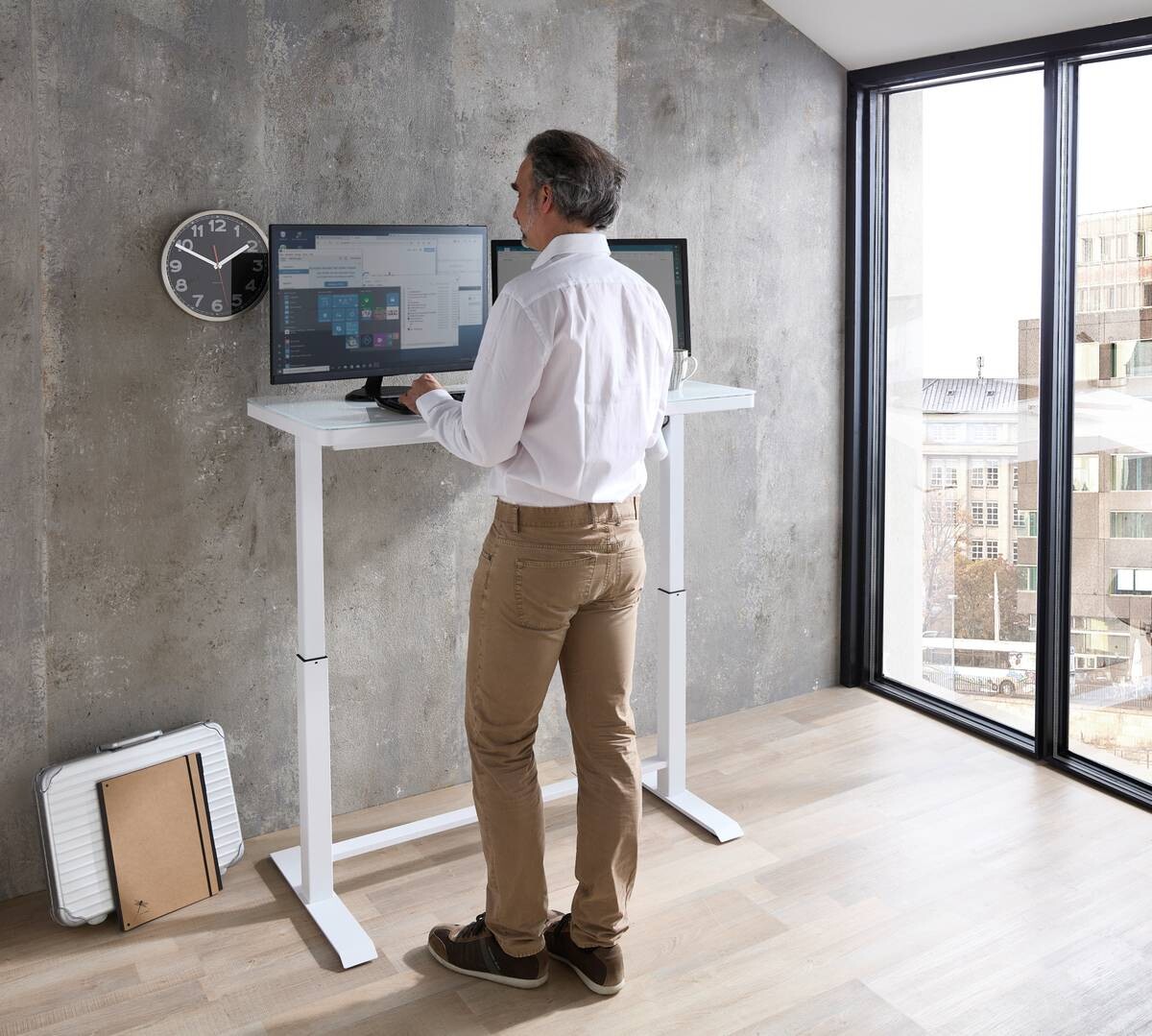 höhenverstellbarer Schreibtisch Lift4Home weiß B/H/T: ca. 120x72x60 cm