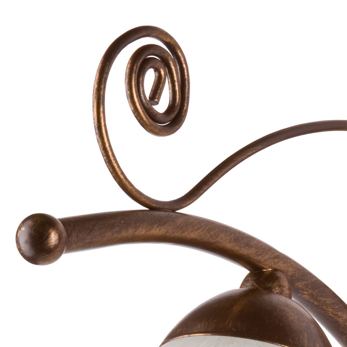 Lamkur Wandleuchte Retro II braun Glas Stahl H/L: ca. 30x25 cm E27 1 Brennstellen