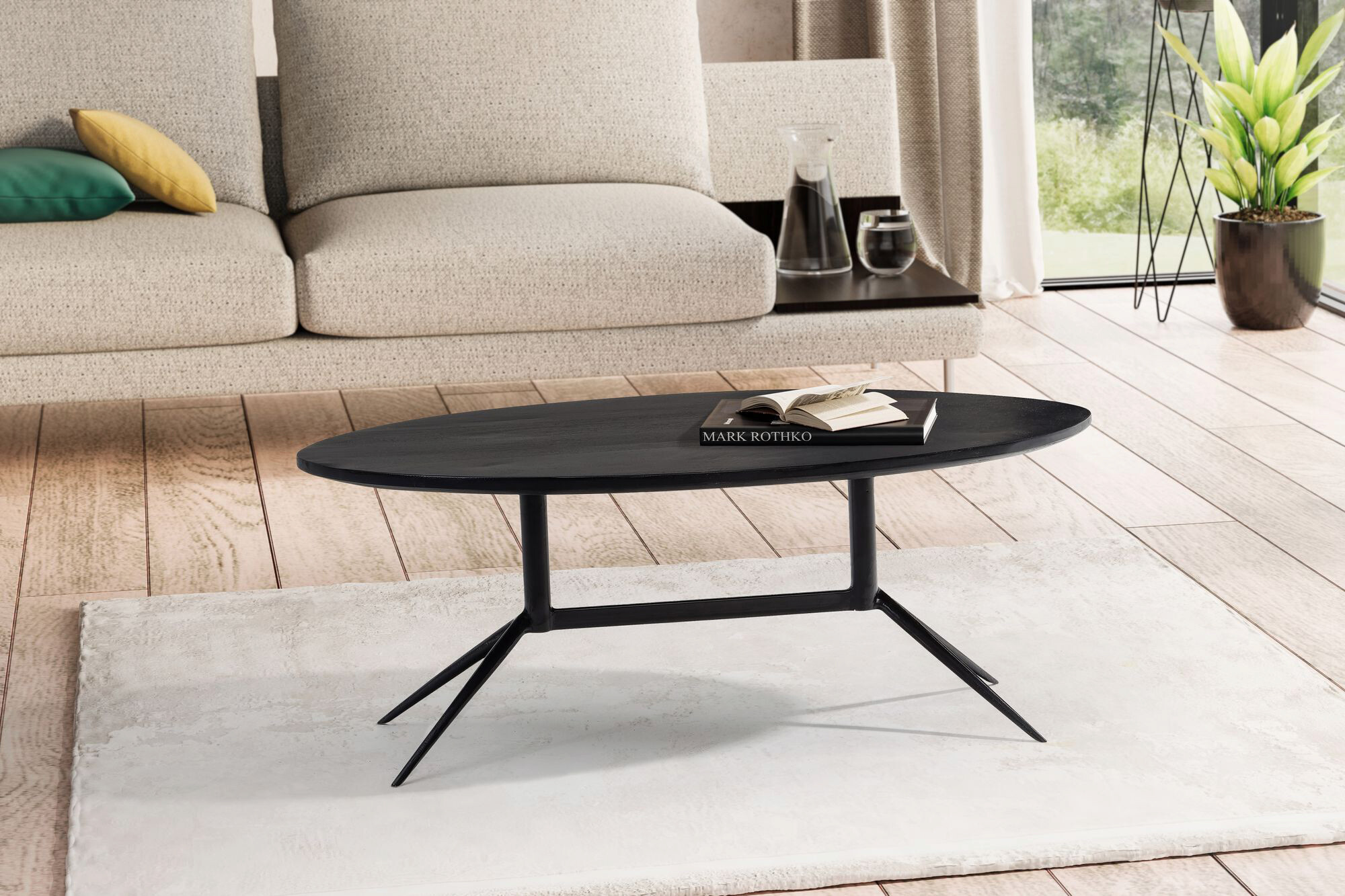 Wohnling Couchtisch schwarz Mango B/H/T: ca. 90x35x50 cm Wohnling Couchtisch schwarz Mango B/H/T: ca. 90x35x50 cm