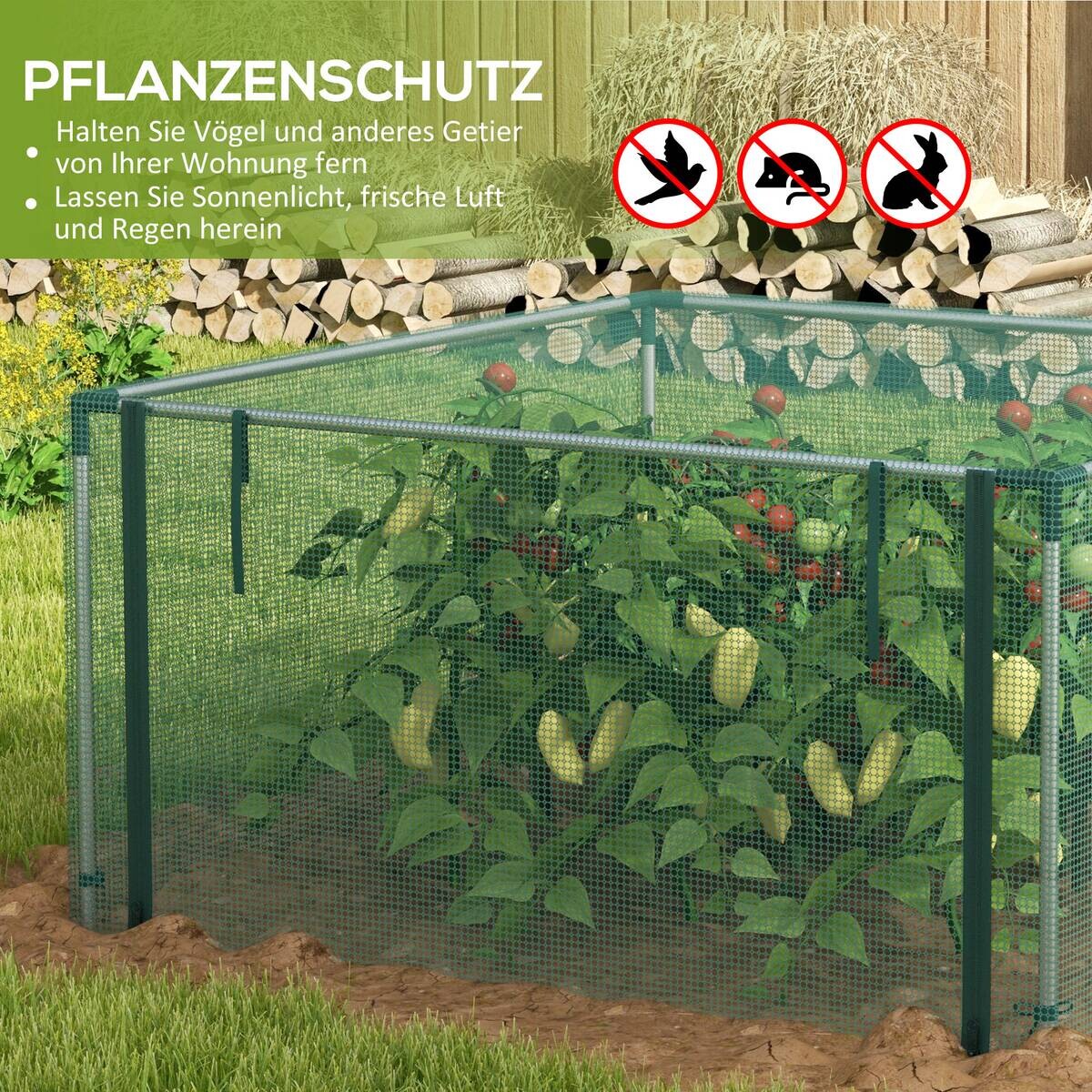 Outsunny Tier-Zubehör grün Polypropylen B/H/L: ca. 125x125x62,5 cm