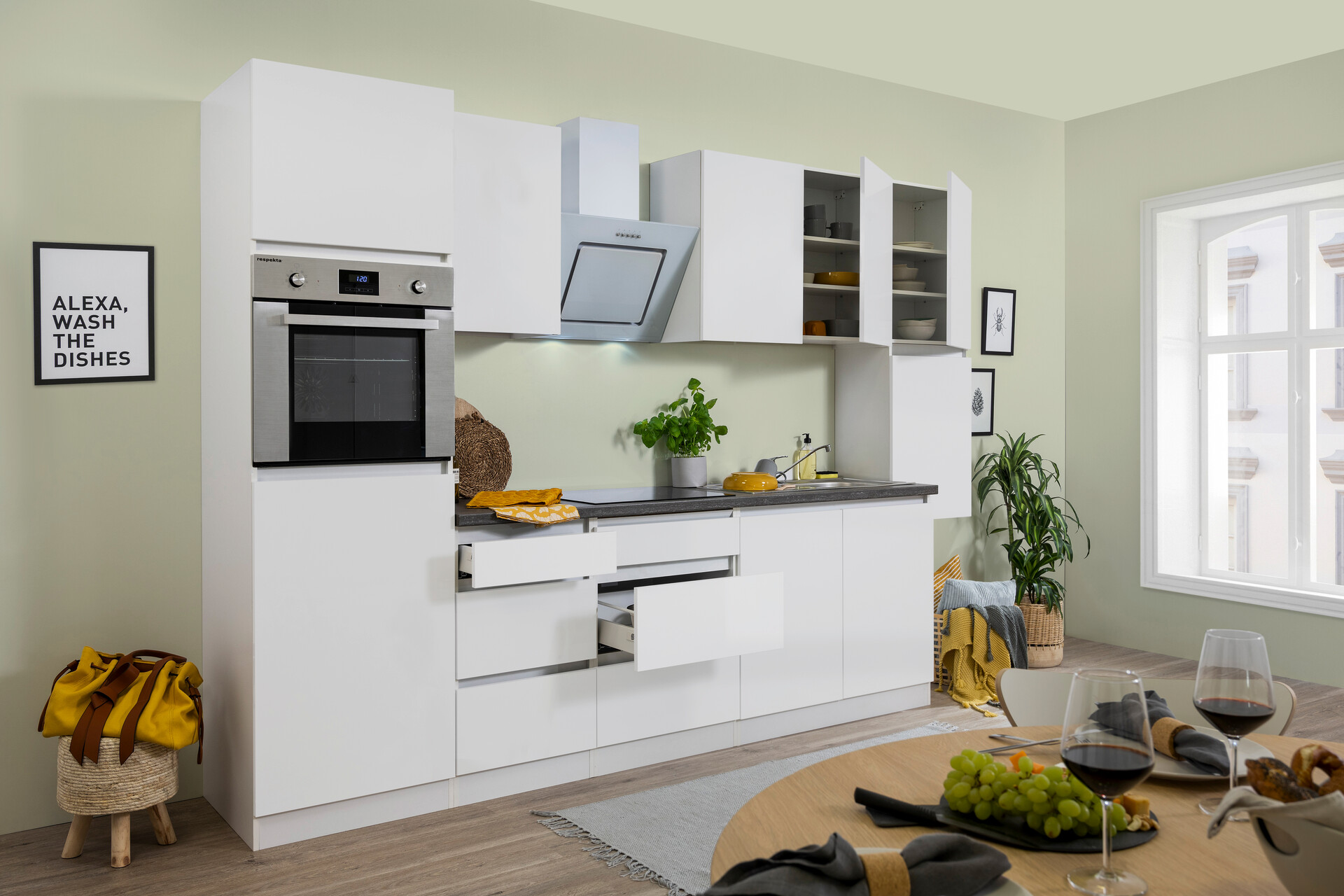 Respekta Küchenblock Premium weiß matt B/H/T: ca. 320x220,5x60 cm