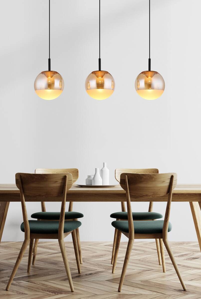 GLOBO LED-Hängeleuchte schwarz messing Aluminium Metall B/H/L: ca. 25x130x106 cm 1.0 Brennstellen