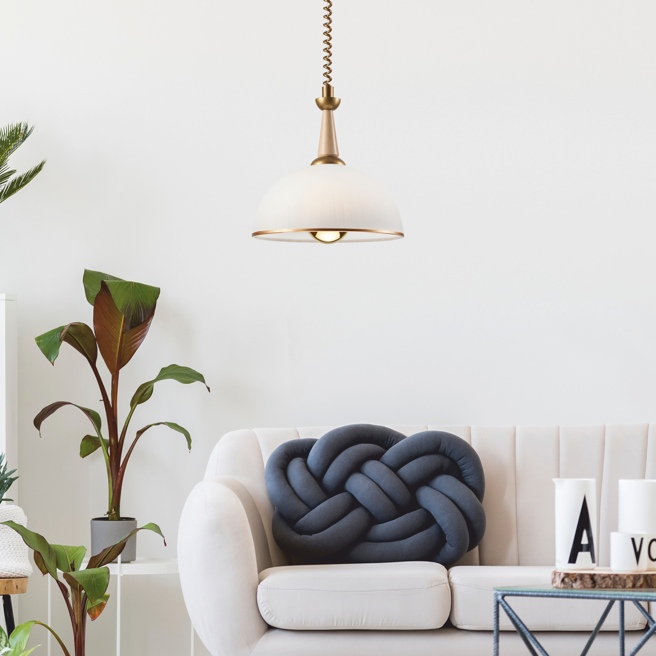 Lamkur Deckenleuchte gold Glas B/H/L: ca. 64x30x64 cm E27 1 Brennstellen