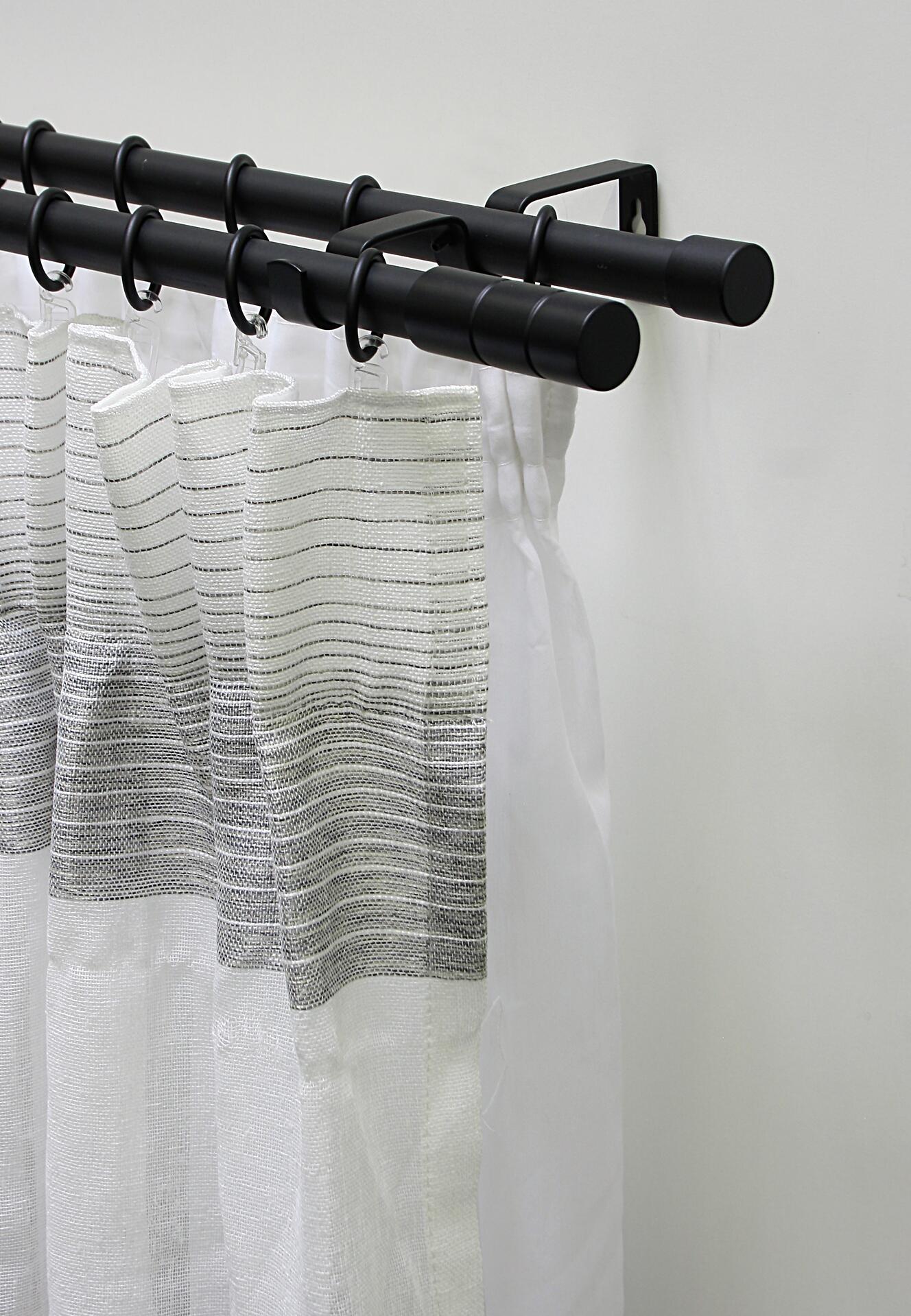 Boviva Stilgarnituren Zylinder mattschwarz Metall D: ca. 1,9 cm ausziehbar von ca. 190 bis 340 cm 2.0 Läufe