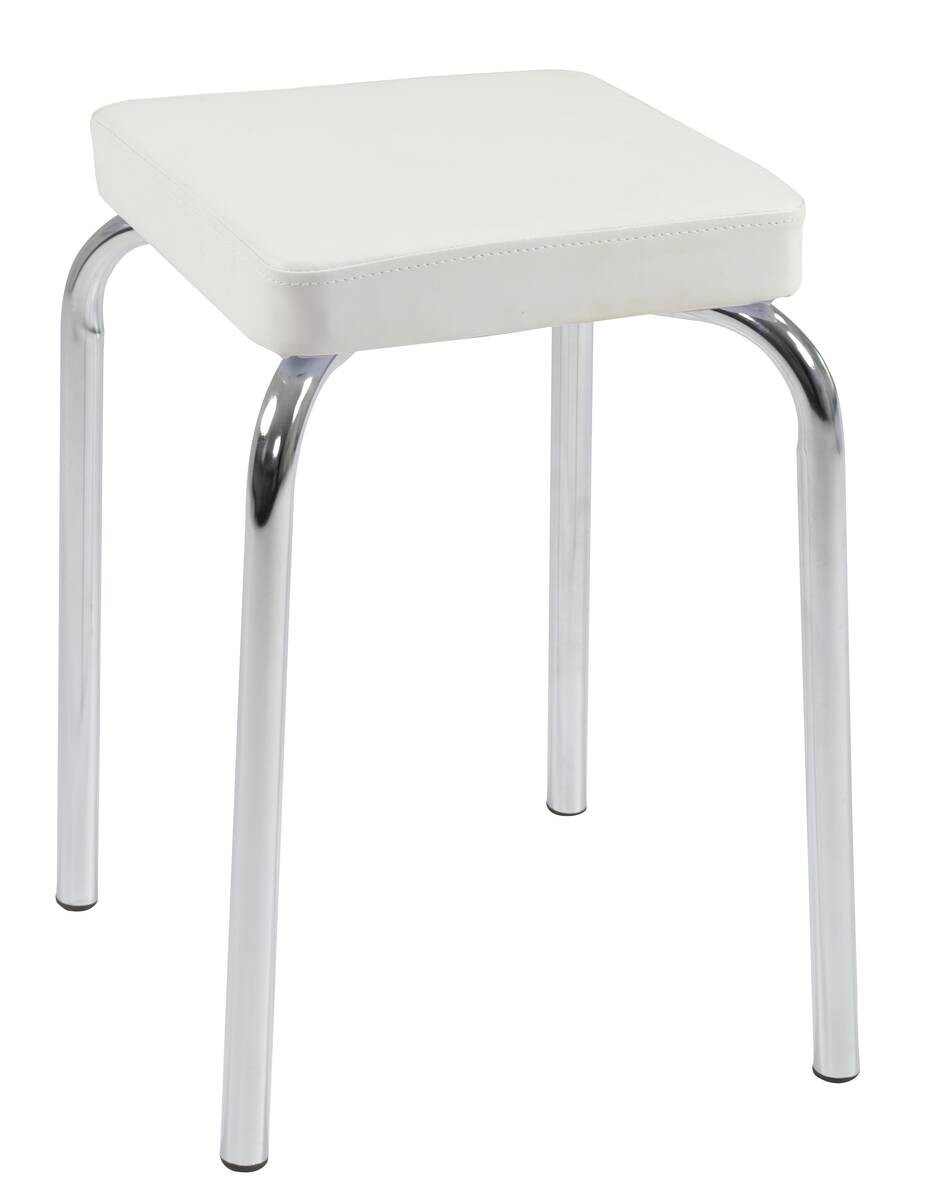 Stapelhocker Sandra weiß Kunstleder B/H/T: ca. 31x46x31 cm