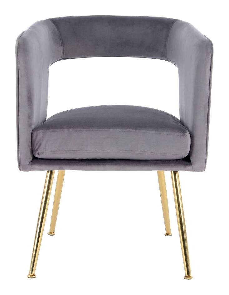 Stuhl Jolene 100 grau Microfaser Samt B/H/T: ca. 60x77x63 cm