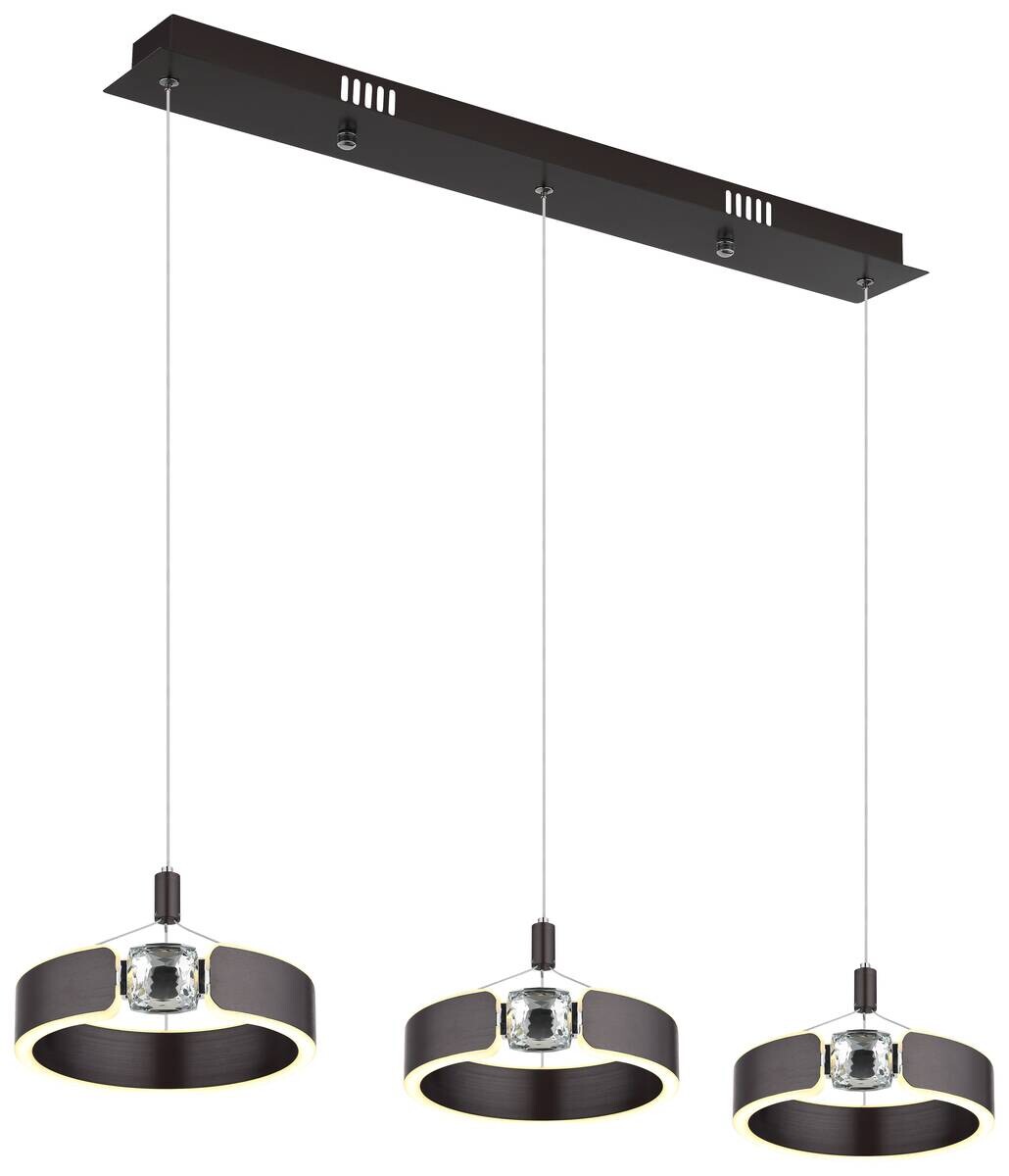 GLOBO Pendelleuchte bronze Metall Acryl B/H/T/L: ca. 22x125x86x86 cm 1.0 Brennstellen