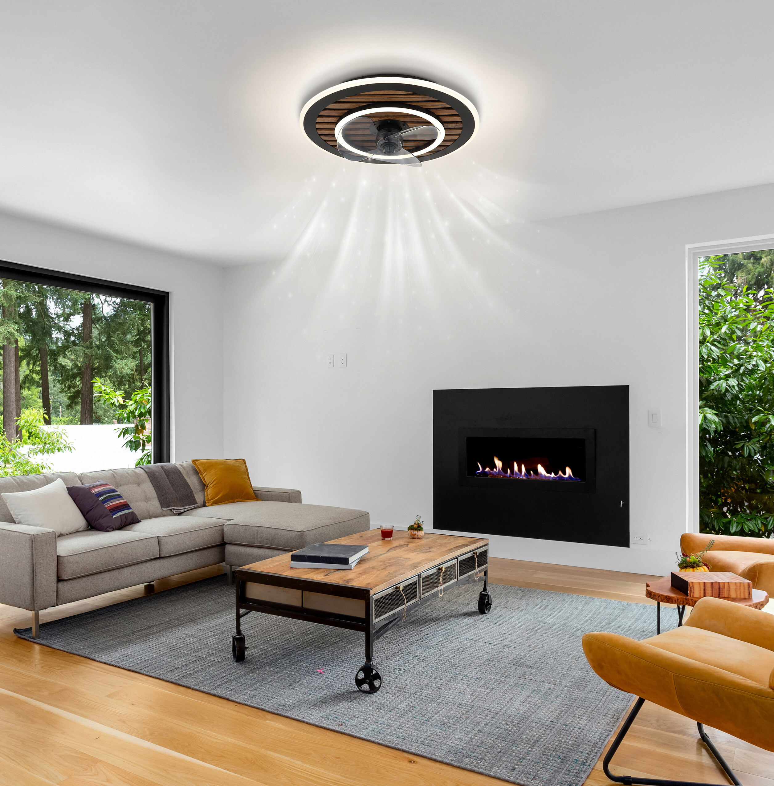 GLOBO LED-Deckenventilator Opal H/D: ca. 13x49 cm max. 36 W