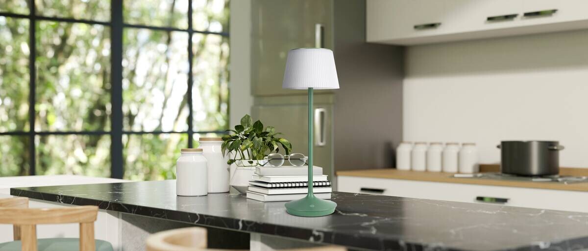 Näve Leuchten Tischleuchte 5310717 grün Kunststoff Metall B/H/T: ca. 13x38x13 cm