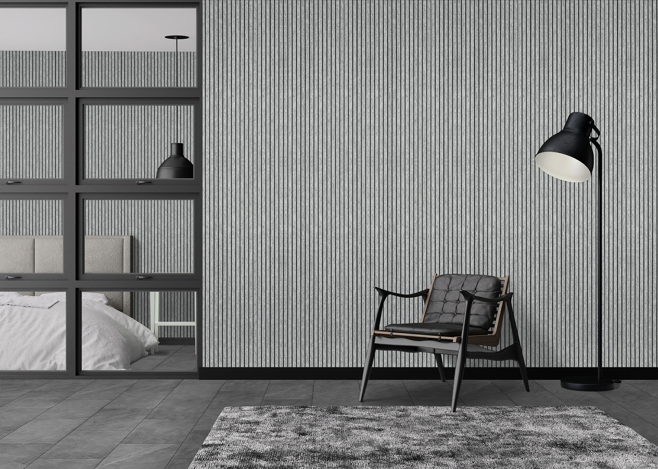 Wandpaneel schwarz B/H: ca. 64x124 cm