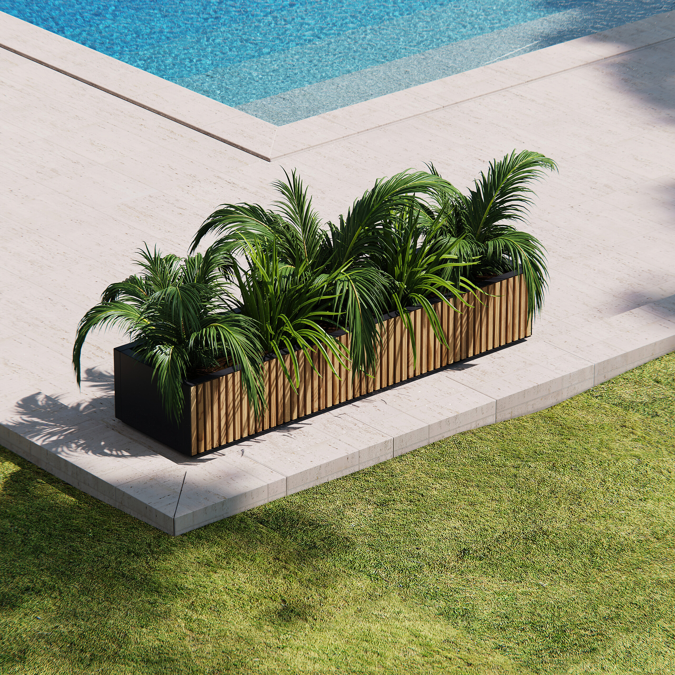 Herstera Garden Pflanzkübel Deco Planter Xic schwarz Holz B/H/L: ca. 150x25x40 cm