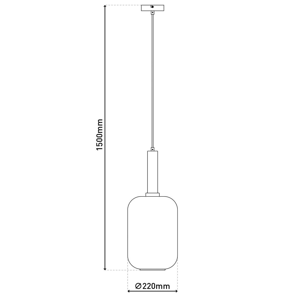 Näve Leuchten Pendelleuchte schwarz Metall Glas B/H/T/D: ca. 22x150x22x22 cm E27 1 Brennstellen