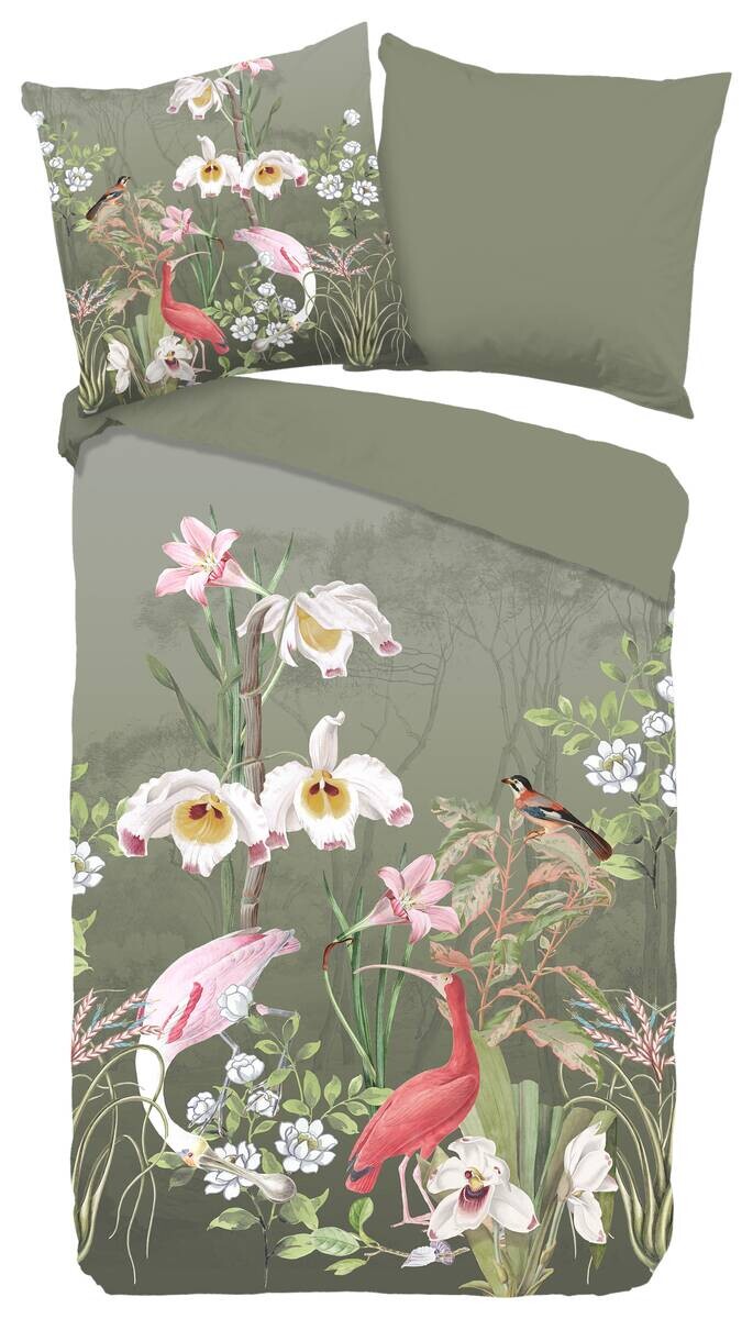 Baumwoll Bettwäsche Lesli grün Baumwolle B/L: ca. 135x200 cm