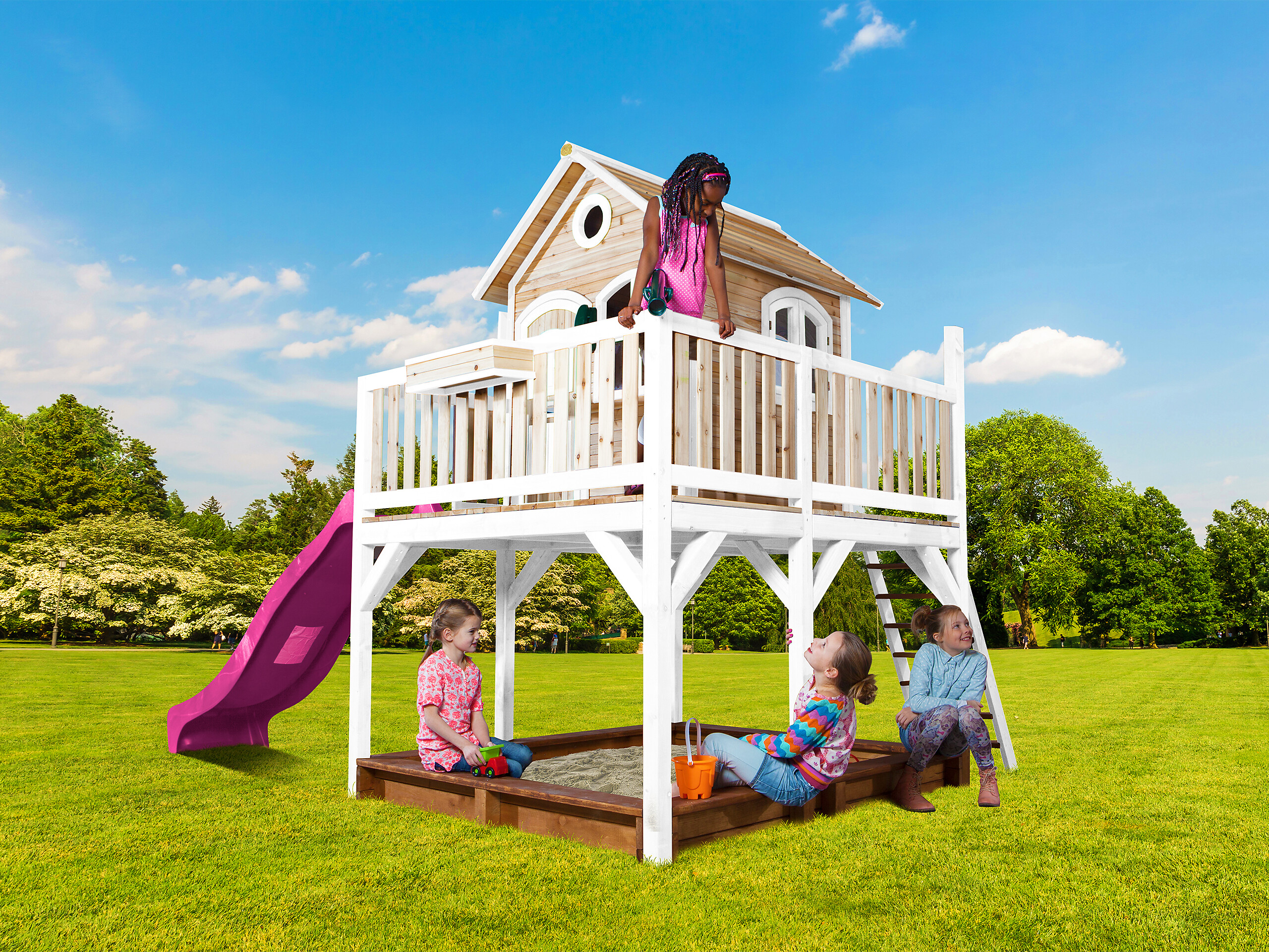 AXI Spielhaus Liam braun B/H/L: ca. 377x291x255 cm