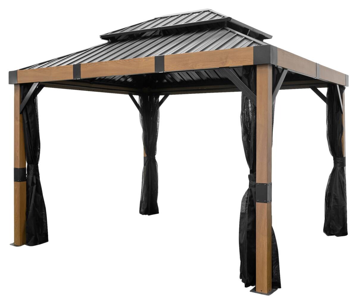 Sojag Pavillon Fontana braun Aluminium B/H/L: ca. 364,3x310x298 cm