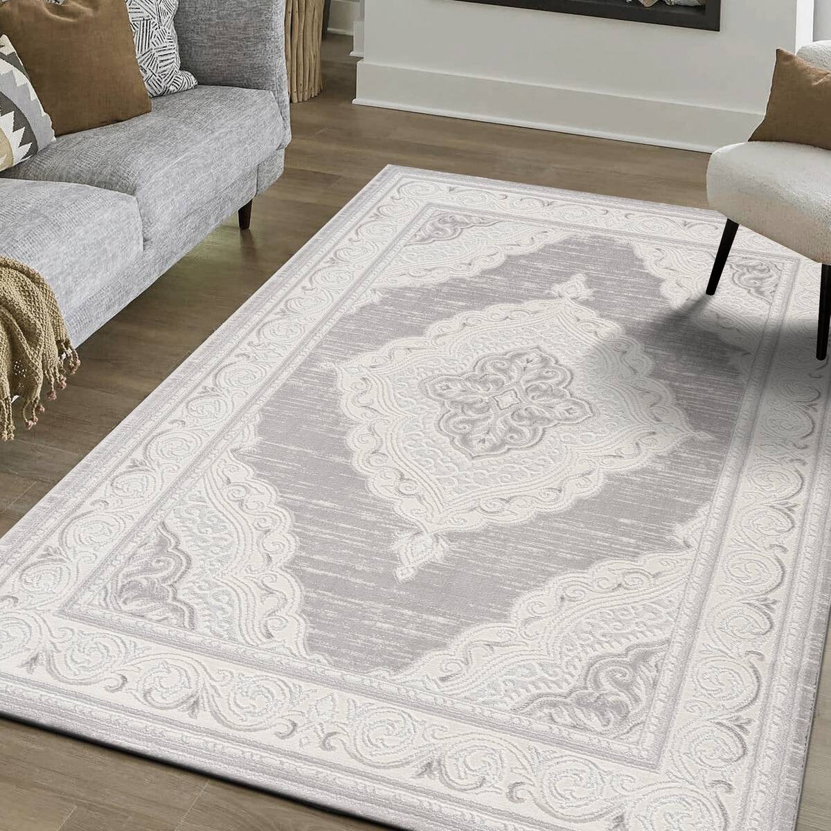 Sanat Teppich Harmony hellgrau B/L: ca. 80x150 cm