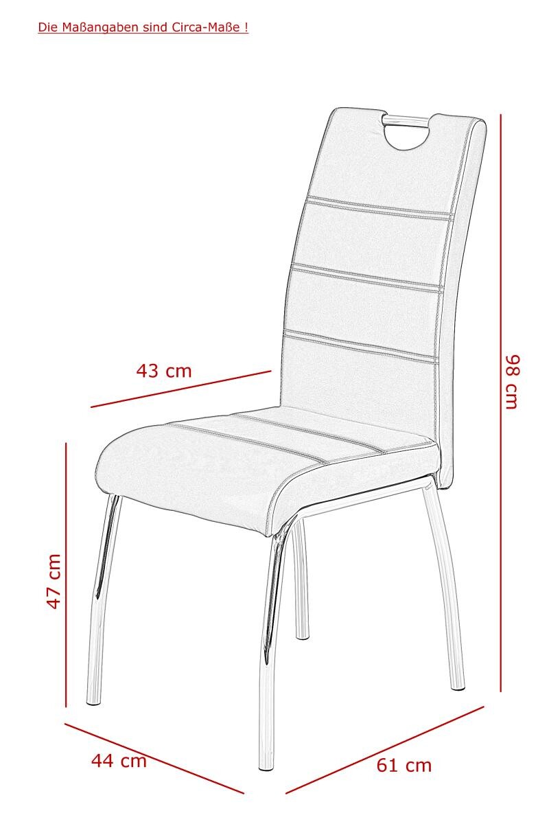 Stuhl Susi 2er Set grau Vintage Microfaser B/H/T: ca. 44x98x61 cm
