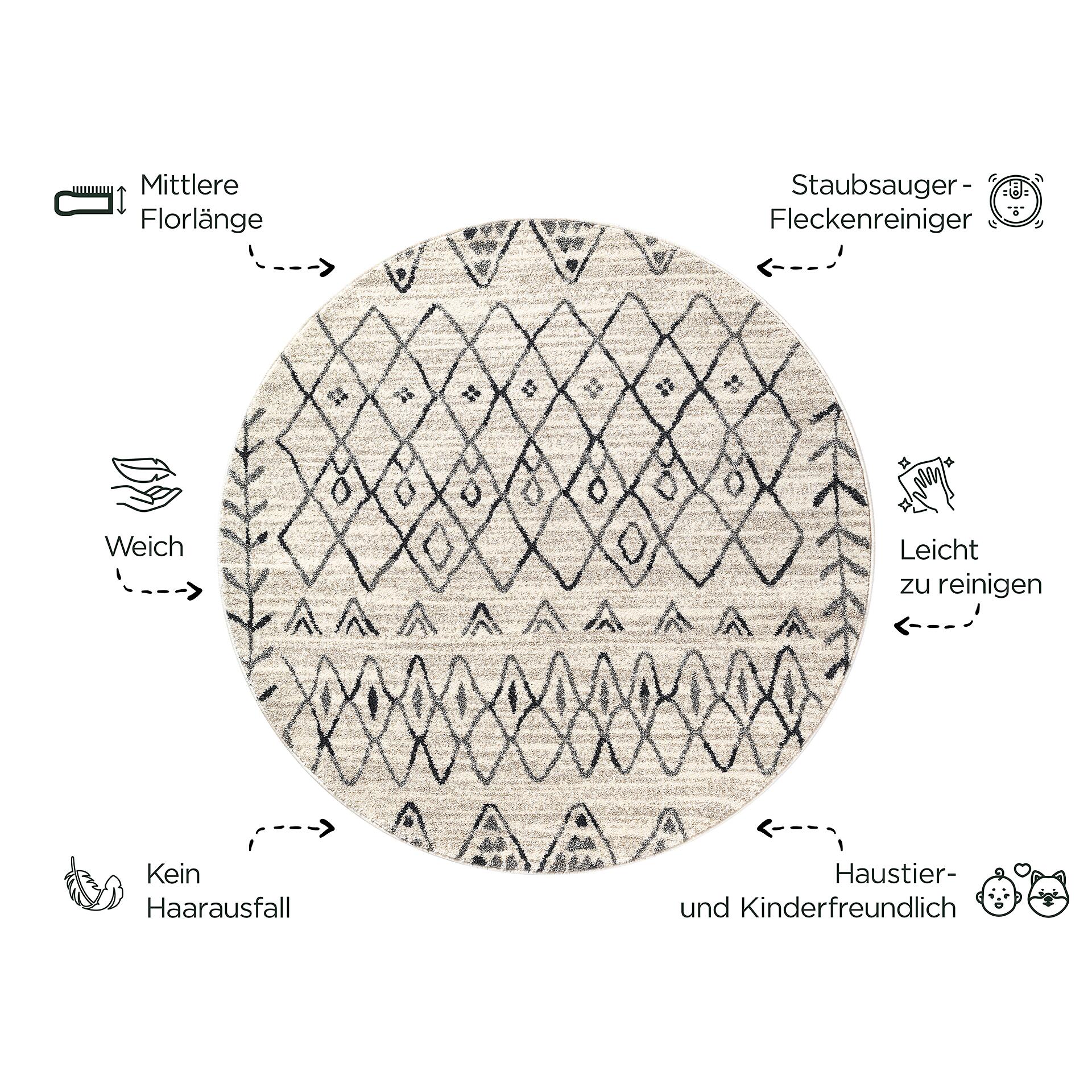 Sanat Teppich creme B/L: ca. 200x200 cm