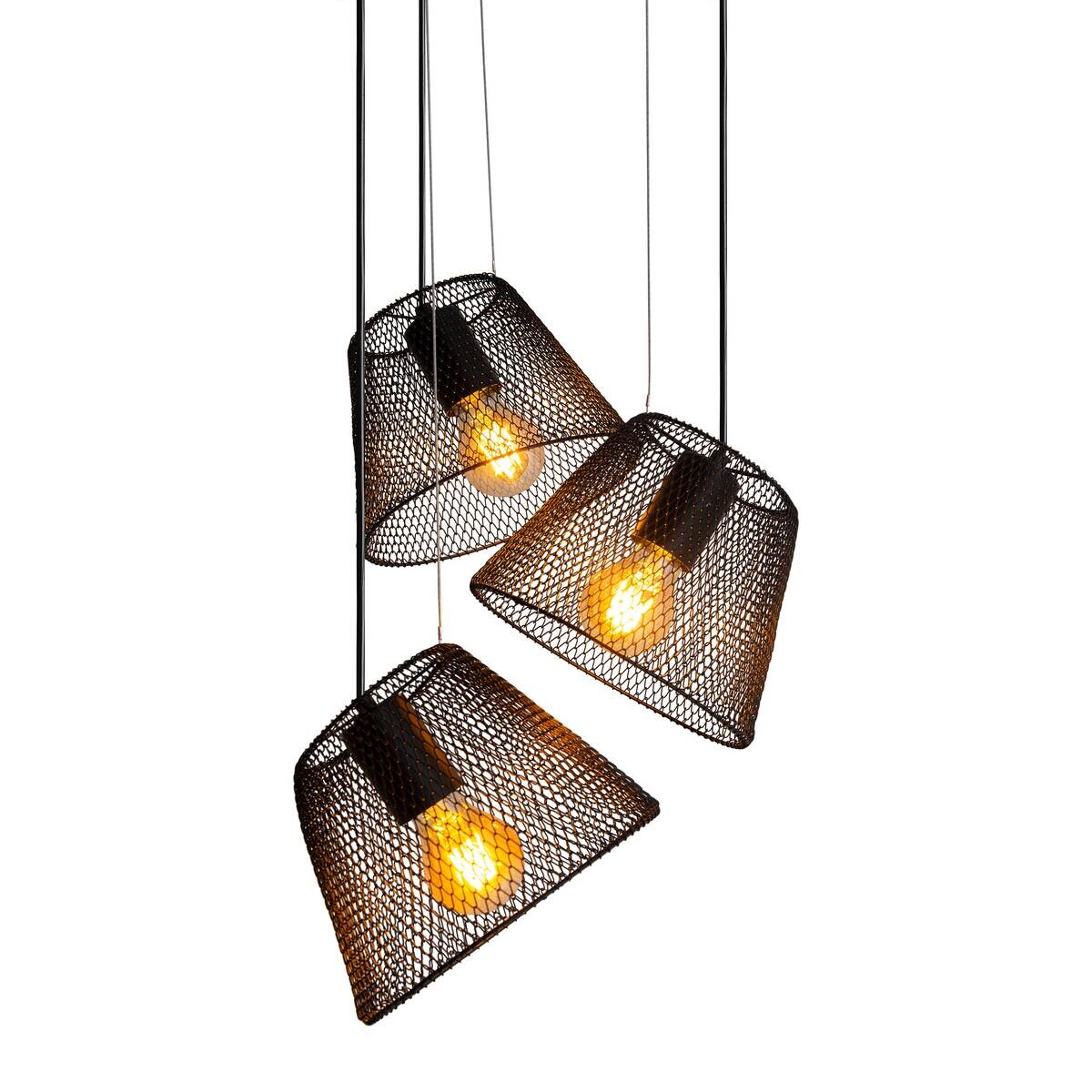 Näve Leuchten Pendelleuchte 7085122 schwarz Kunststoff Metall B/H/T: ca. 30x120x30 cm E27 3 Brennstellen