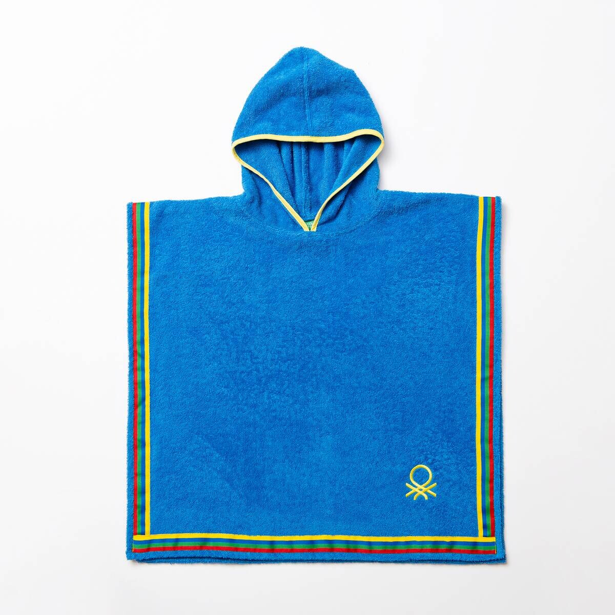 BENETTON Kinder-Badeponcho blau Baumwolle B/L: ca. 65x65 cm
