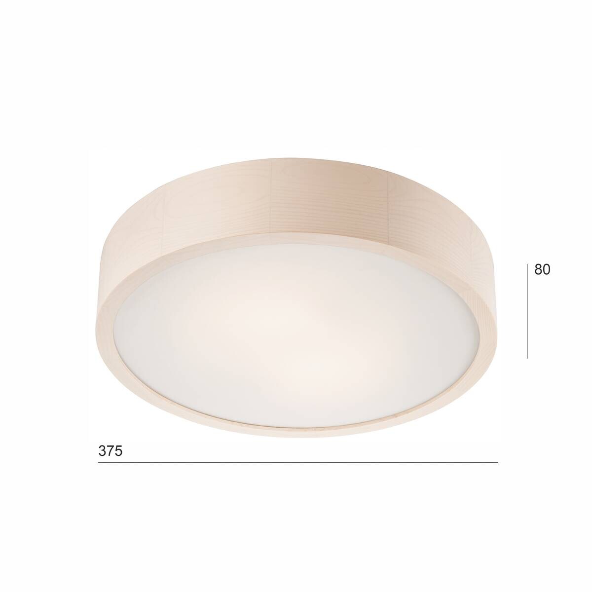 Lamkur Deckenleuchte Eveline weiß Glas Holz B/H/L: ca. 38,5x12x38,5 cm 2 Brennstellen