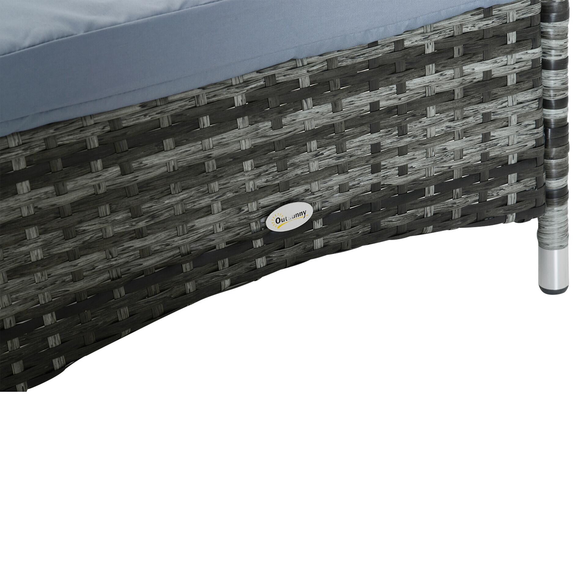 Outsunny Sonnenliege blau Edelstahl B/H/L: ca. 73x200x103 cm