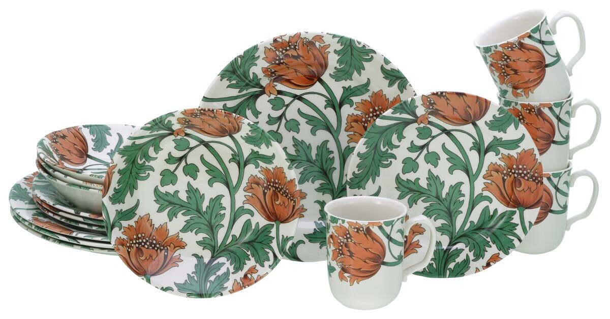 CreaTable Kombiservice Florentina rot Steingut 16 tlg.