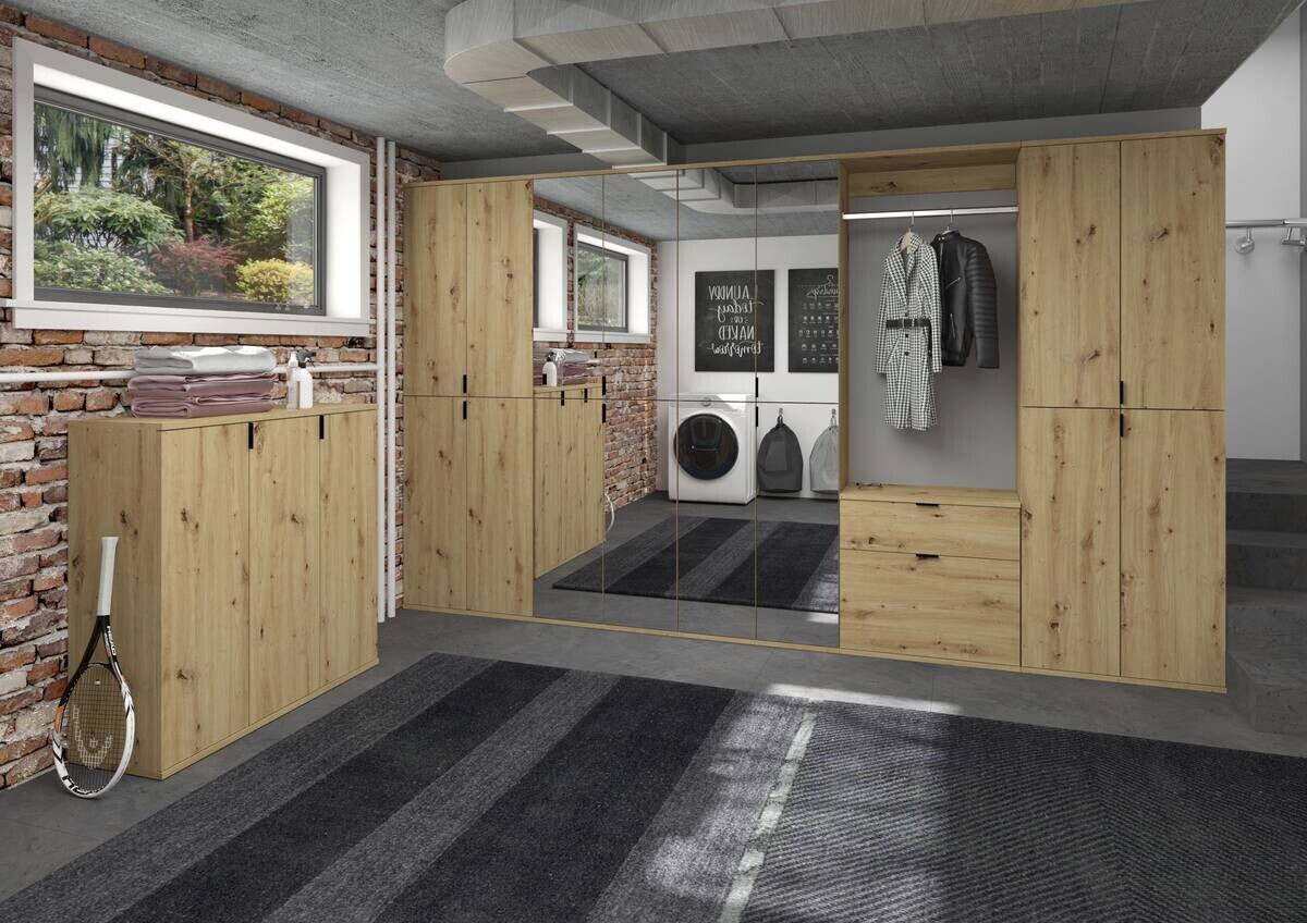 Garderobe PROJEKT Eiche Artisan Nachbildung B/H/T: ca. 91x99x34 cm