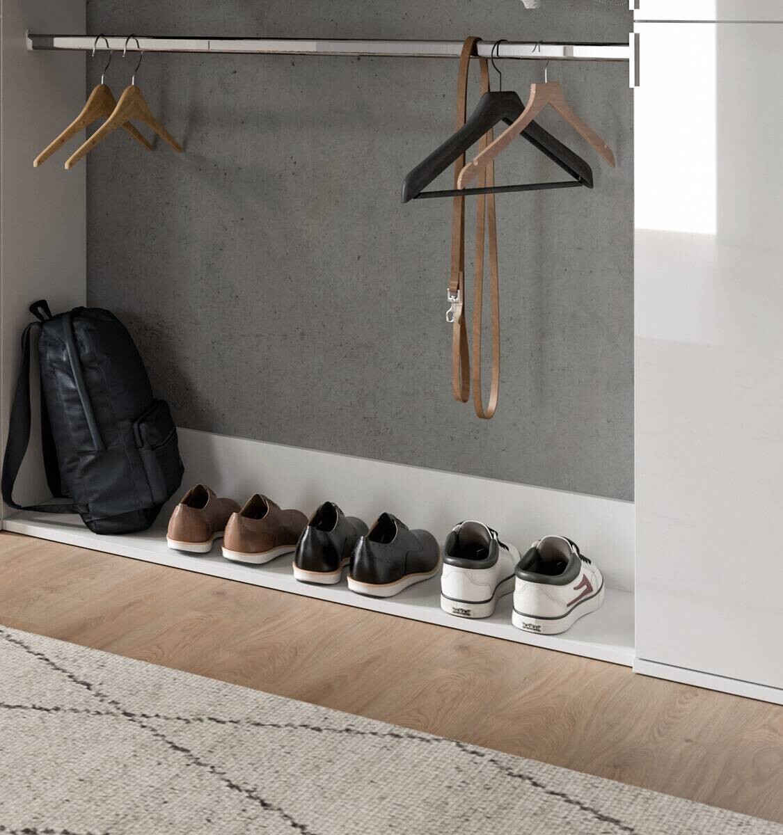 Garderobe PROJEKT X weiß weiß Hochglanz B/H/T: ca. 232x191x37 cm