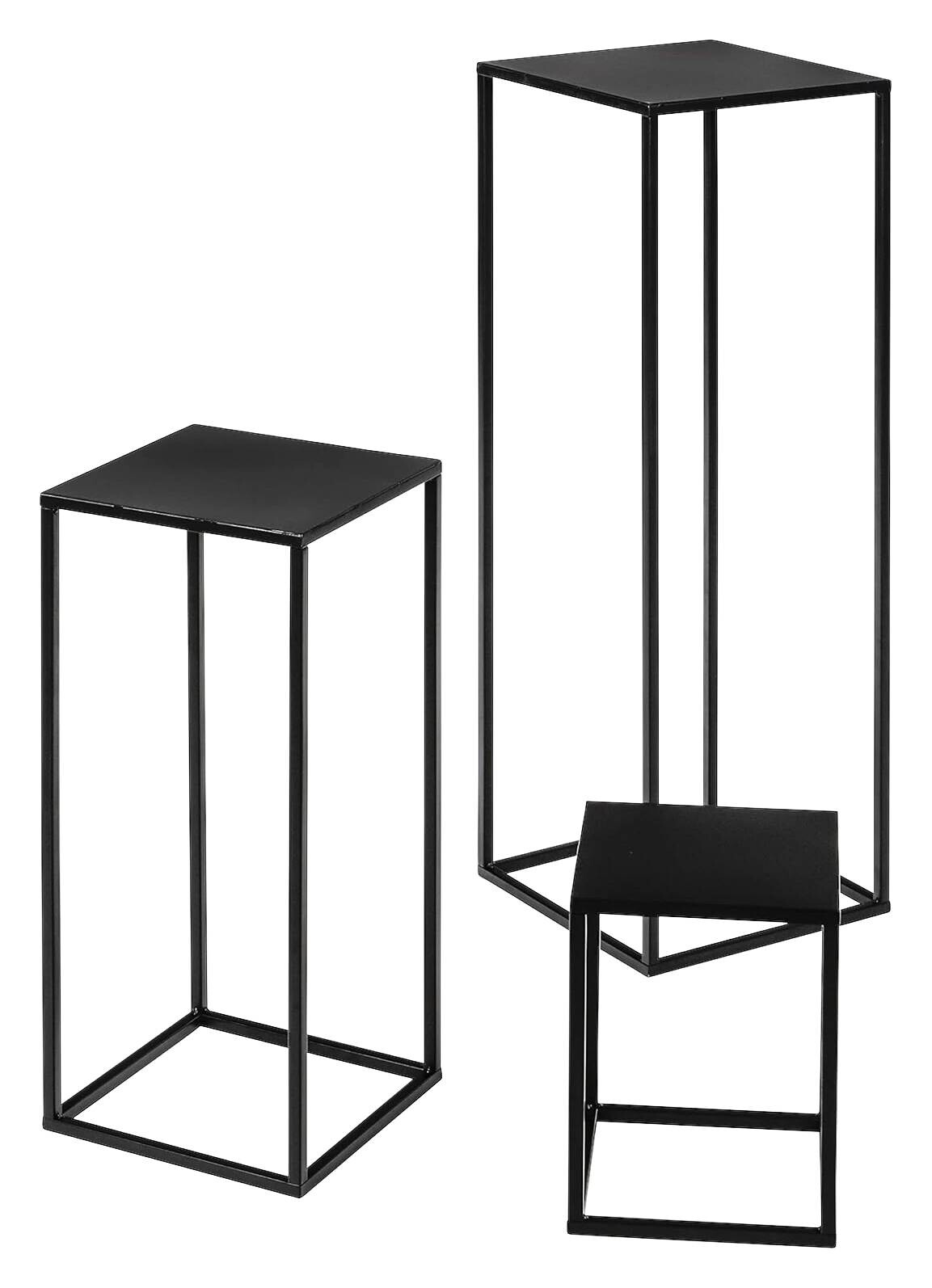 Beistelltisch-Set schwarz Metall