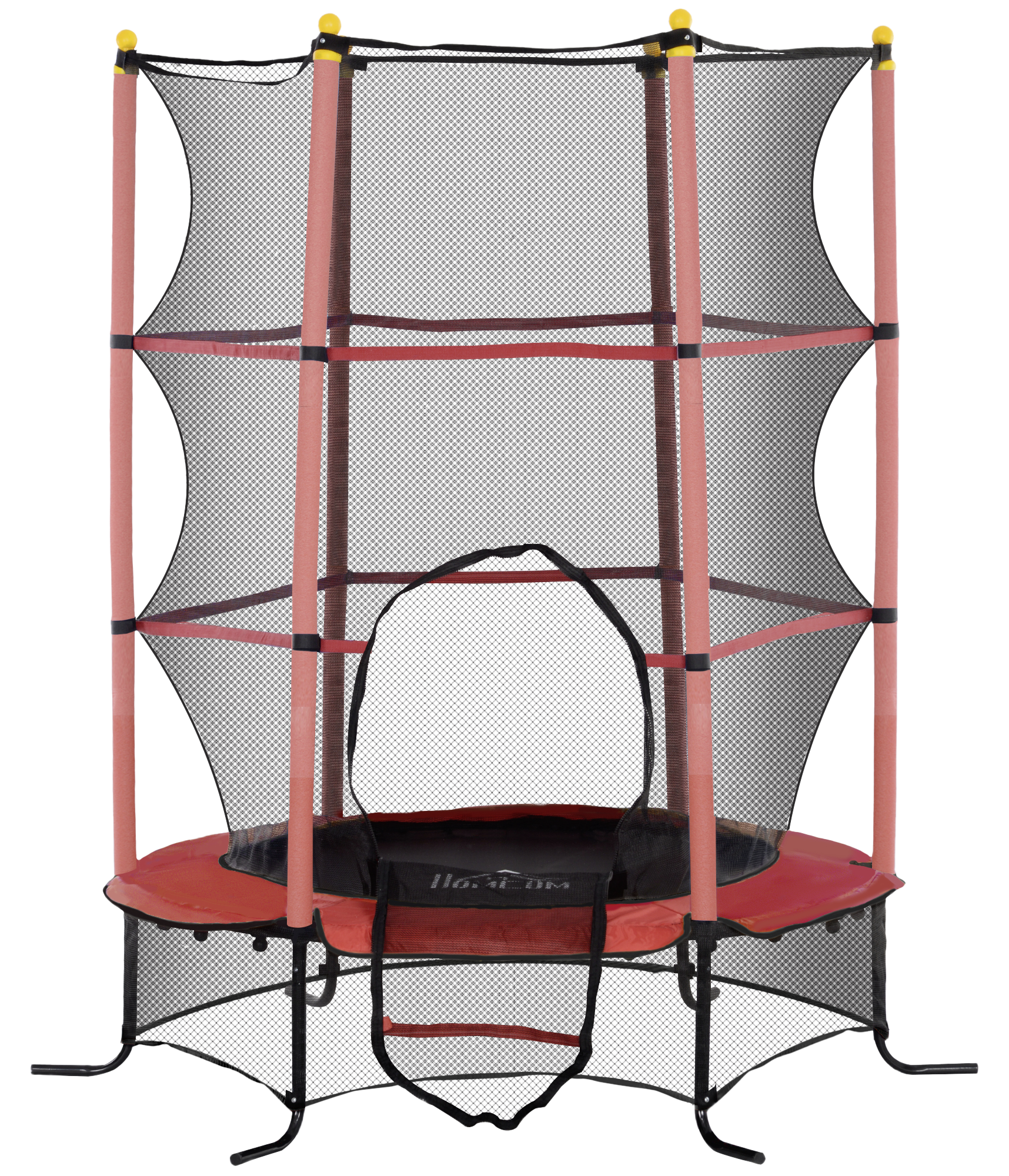HOMCOM Kindertrampolin rot B/H/L: ca. 163x190x163 cm
