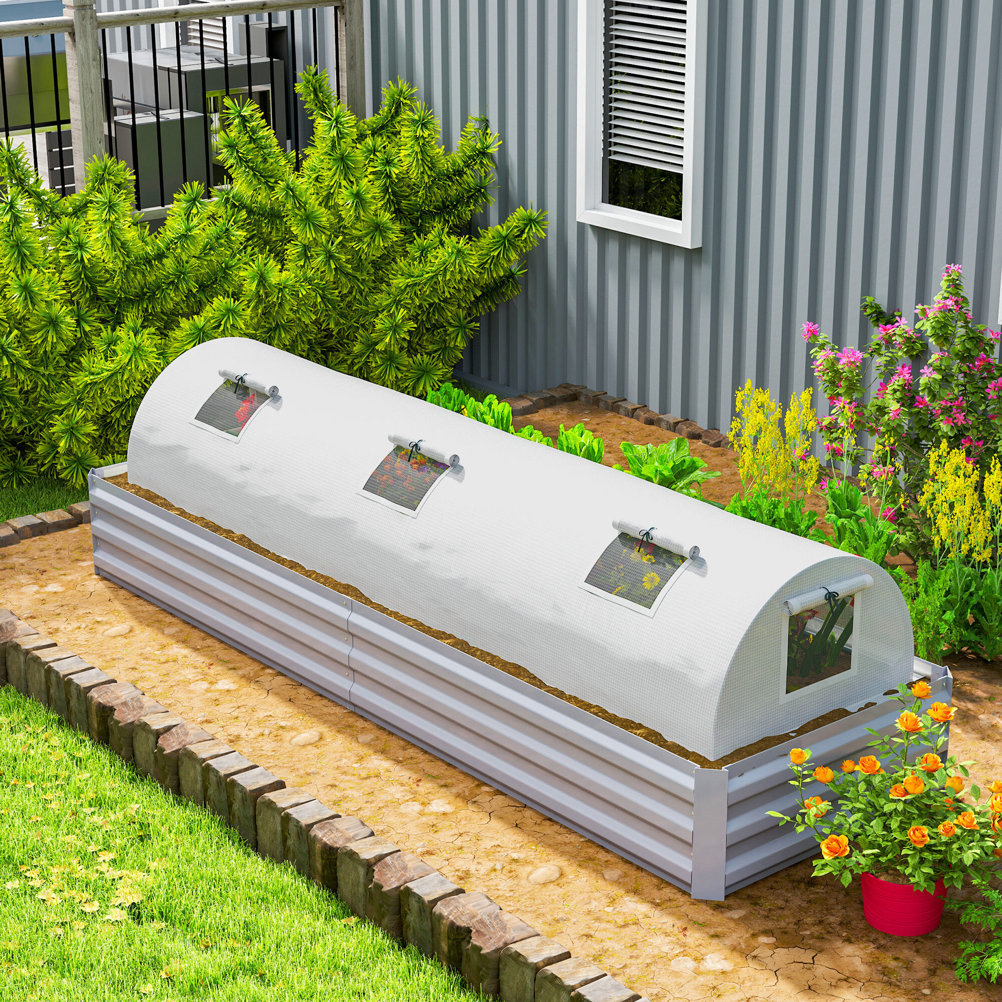 Outsunny Gewächshaus B/H/L: ca. 80x45x300 cm