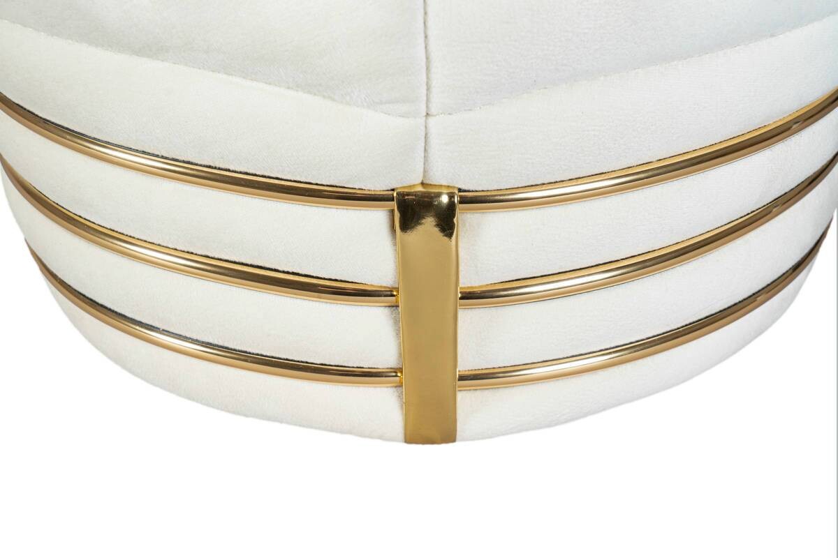 360 Living Hocker Doric 300 elfenbein gold H/D: ca. 50x42 cm