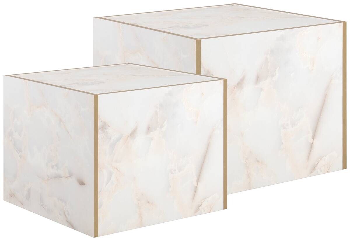 Beistelltisch Brilon weiß gold Optik B/H/T: ca. 50x40x50 cm