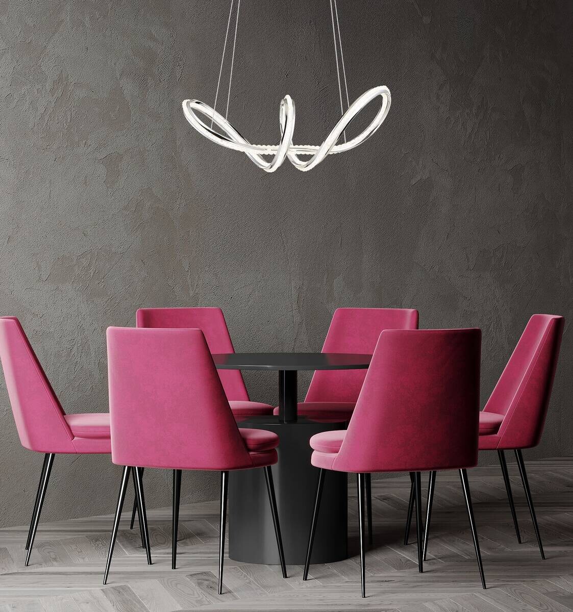 GLOBO LED-Hängeleuchte Chrom klar Metall Kunststoff B/H/L: ca. 28x120x60 cm 1.0 Brennstellen