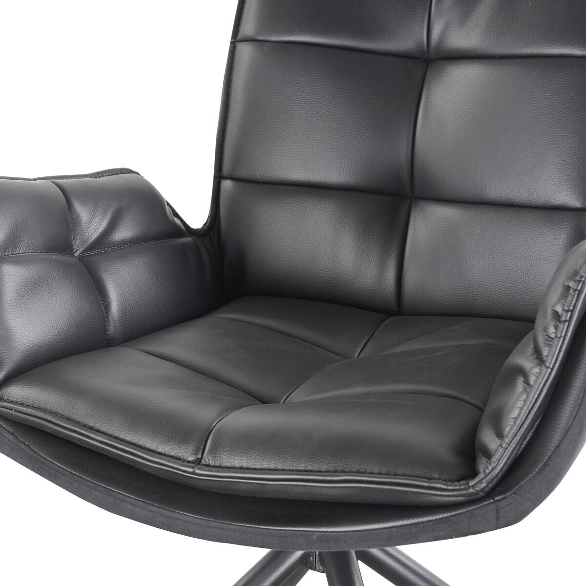 Armlehnstuhl Malin schwarz Kunstleder B/H/T: ca. 59x93x65,5 cm